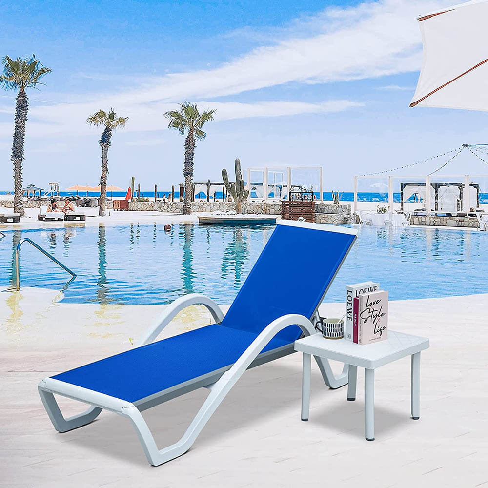 Aluminum Chaise Lounge with Arm - Image 7
