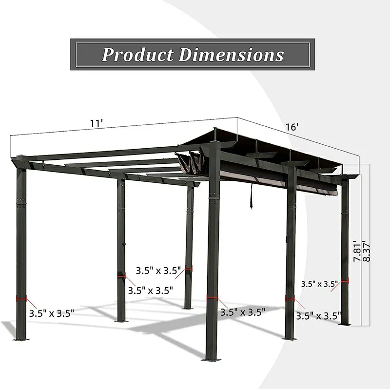 Aluminum Outdoor Retractable Pergola - Image 27