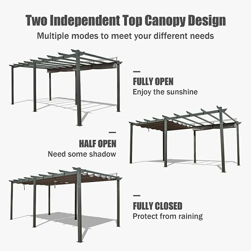Aluminum Outdoor Retractable Pergola - Image 33