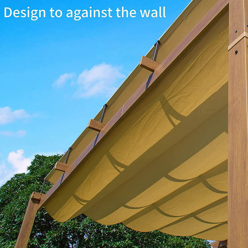 Fabric Top Pergola Wood-looking - Image 3