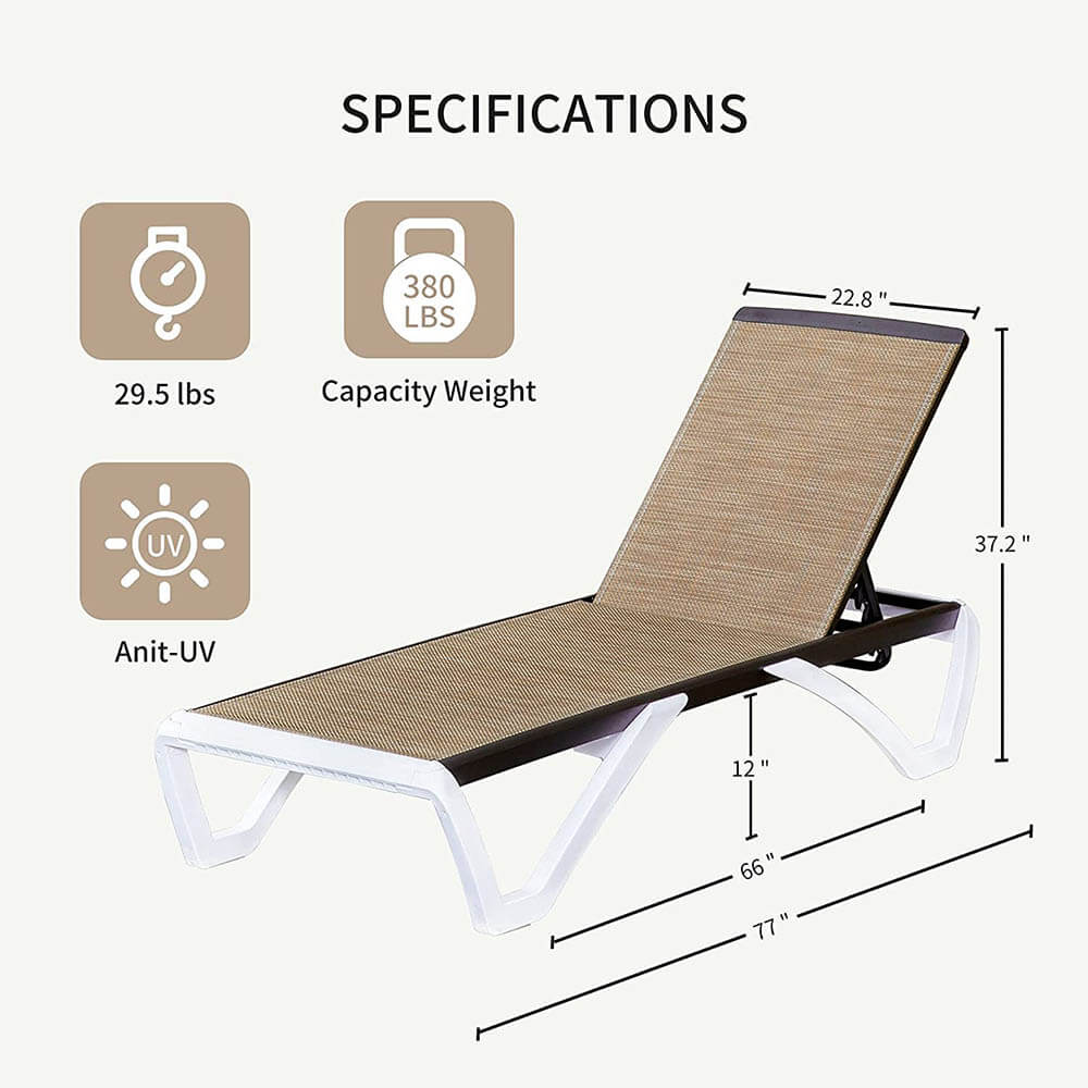 Armless Outdoor Chaise Lounge - Image 23