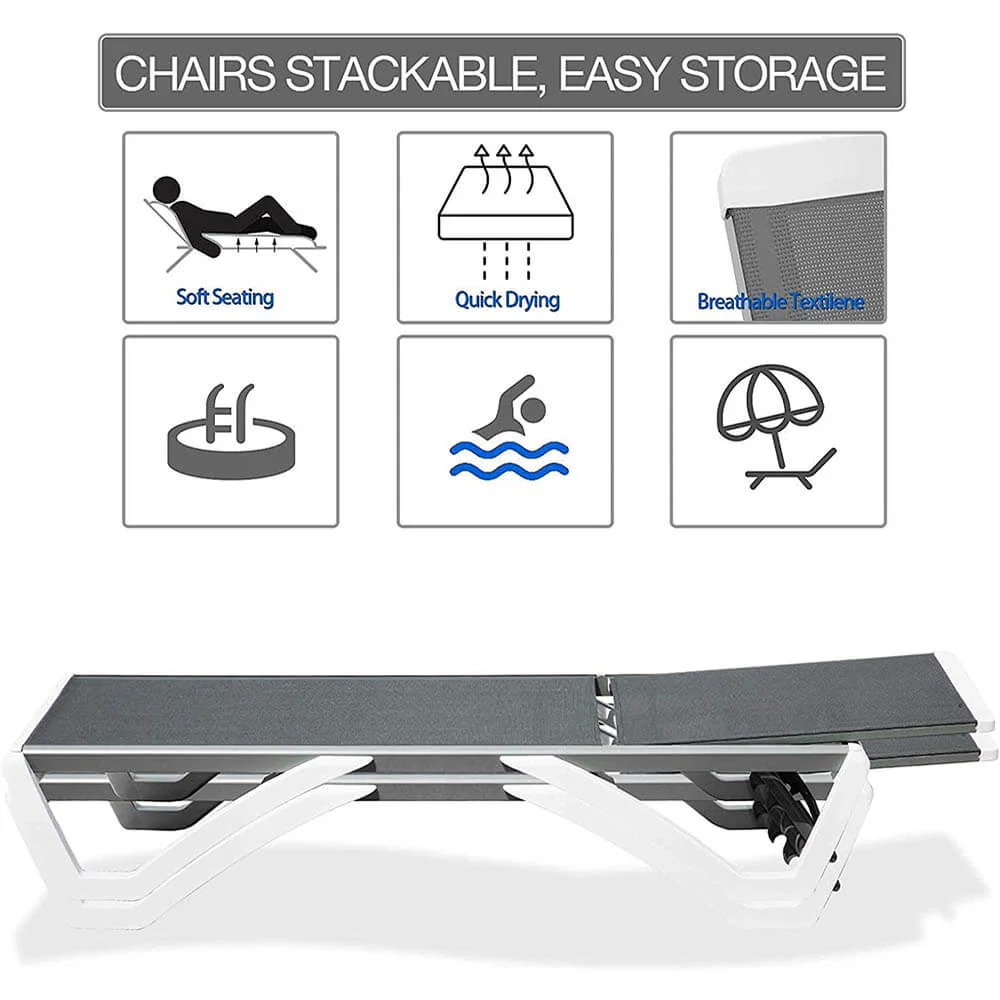 Armless Outdoor Chaise Lounge - Image 3