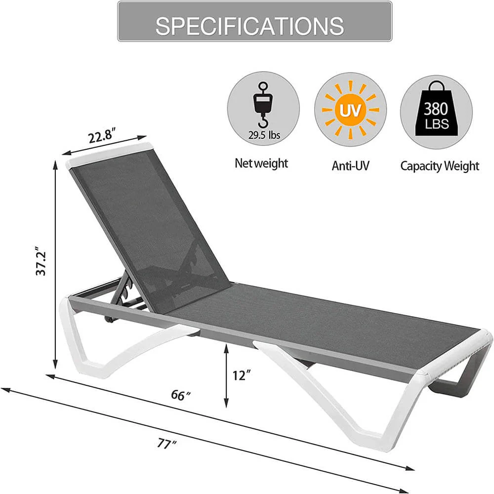 Armless Outdoor Chaise Lounge - Image 4