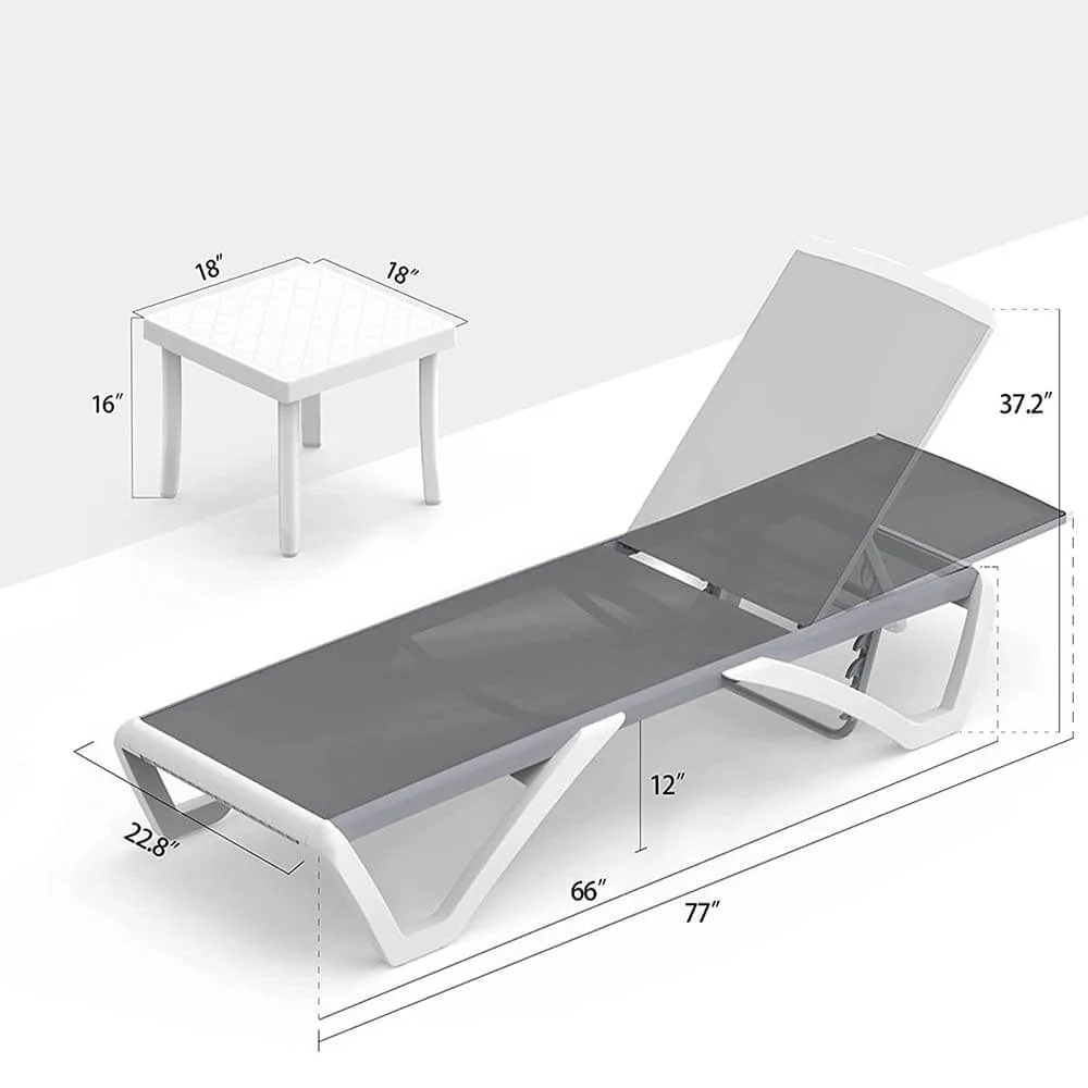 Armless Outdoor Chaise Lounge - Image 9
