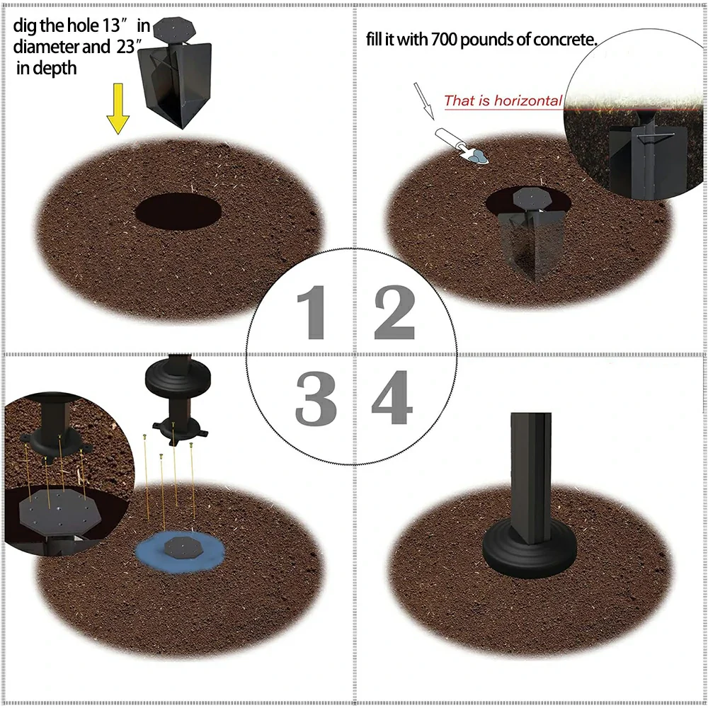 Cantilever Patio Umbrella Base In-Ground - Image 5