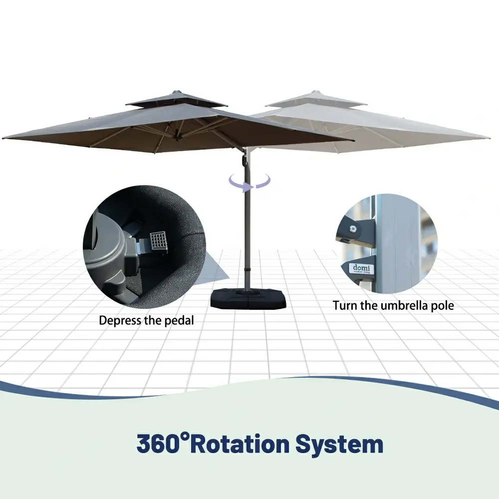 Cantilever Patio Umbrella - Double Top - Image 12