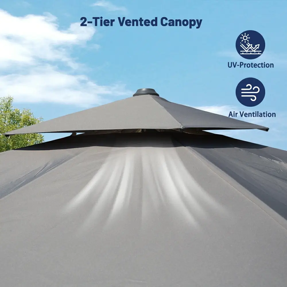 Cantilever Patio Umbrella - Double Top - Image 14