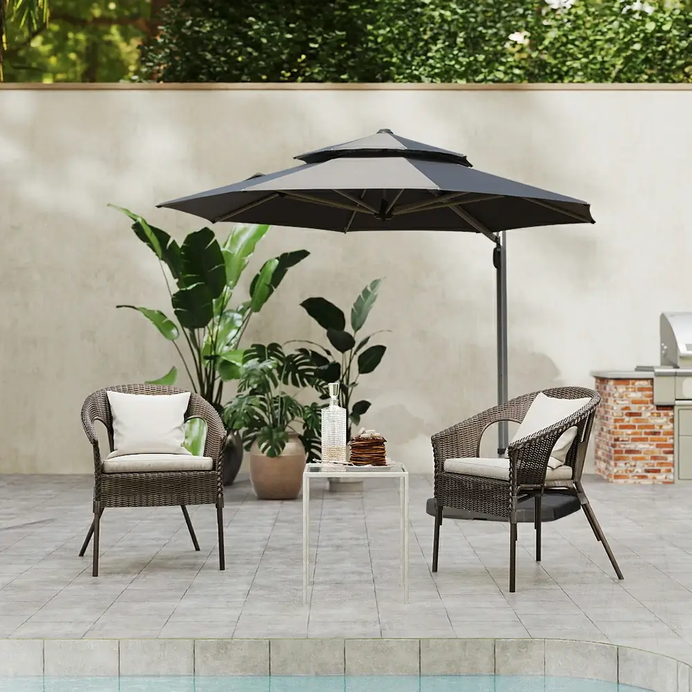 Cantilever Patio Umbrella - Double Top - Image 23