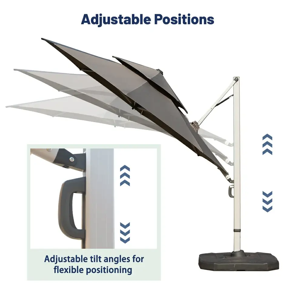Cantilever Patio Umbrella - Double Top - Image 26