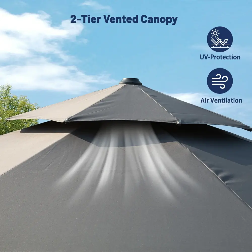 Cantilever Patio Umbrella - Double Top - Image 29