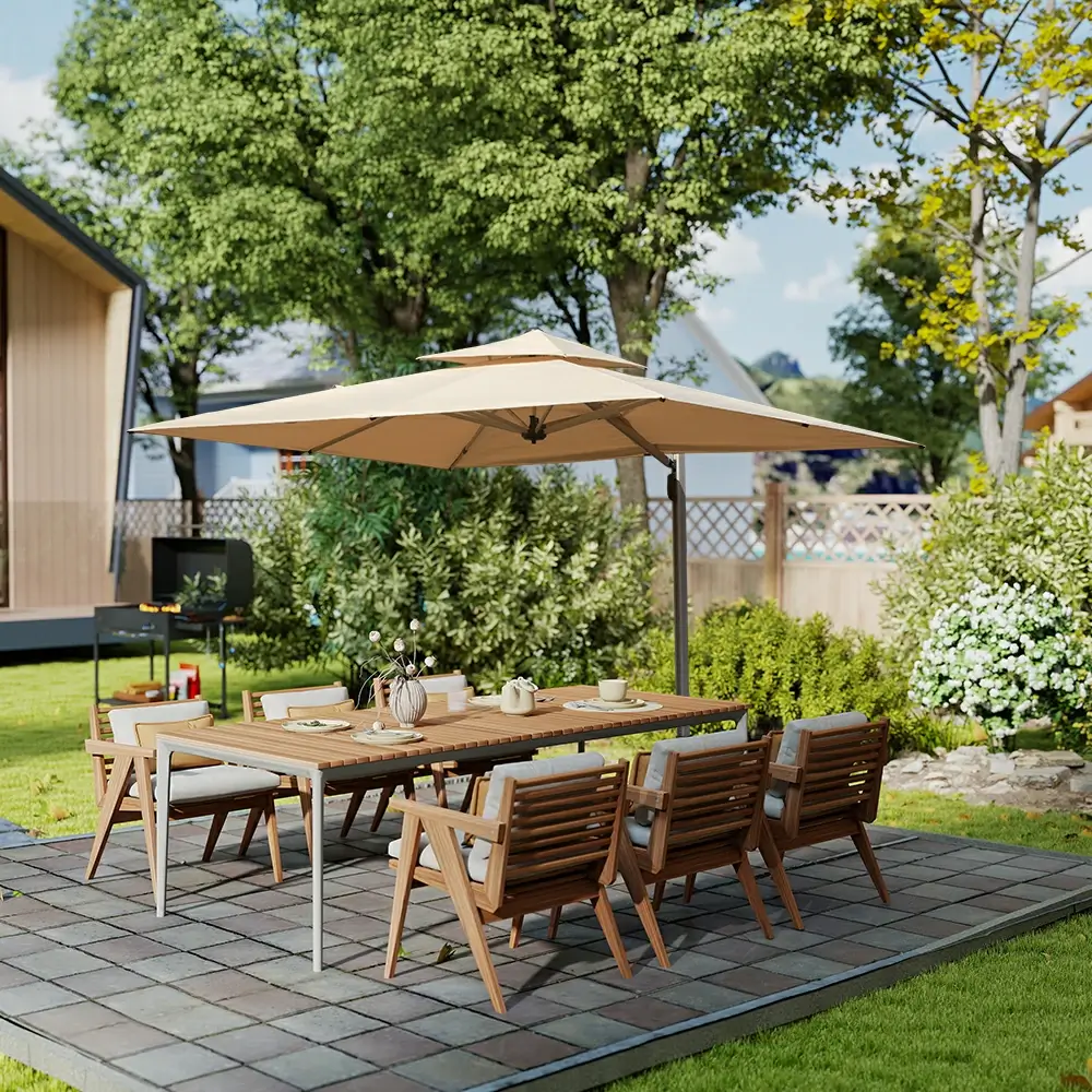 Cantilever Patio Umbrella - Double Top - Image 31
