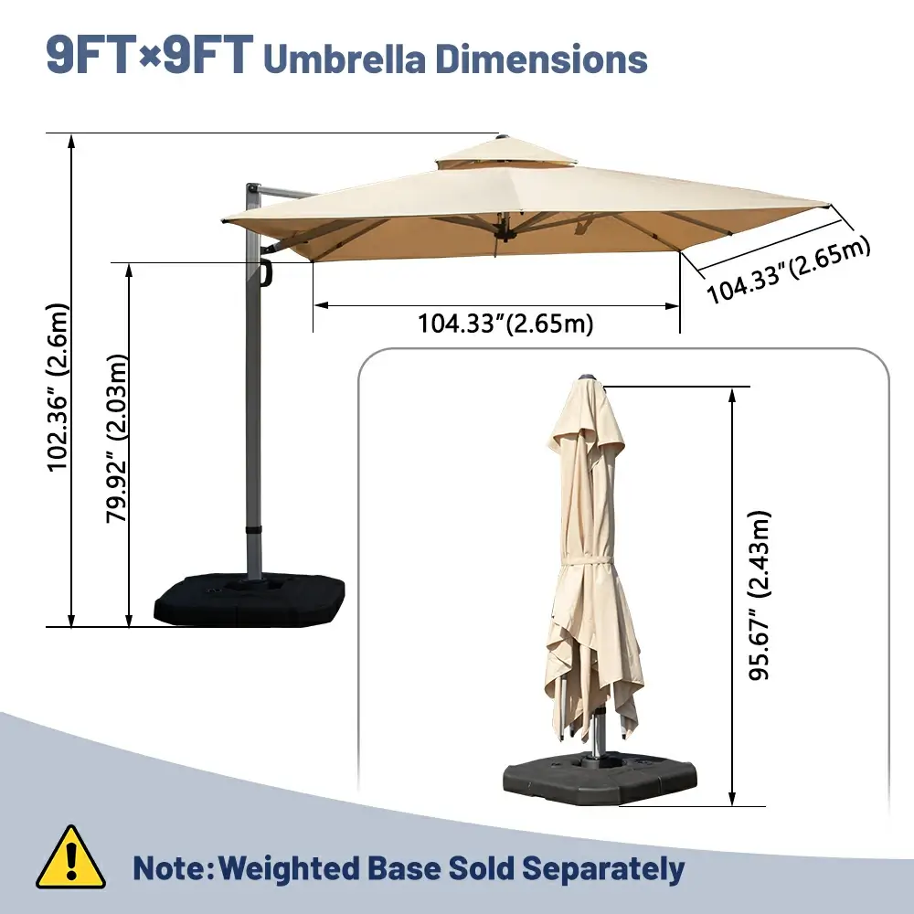 Cantilever Patio Umbrella - Double Top - Image 32