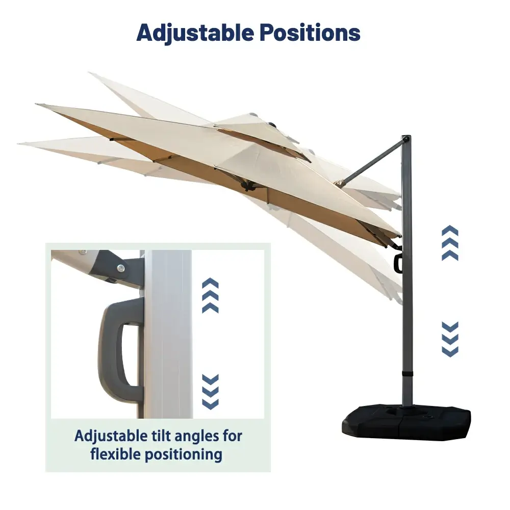 Cantilever Patio Umbrella - Double Top - Image 34