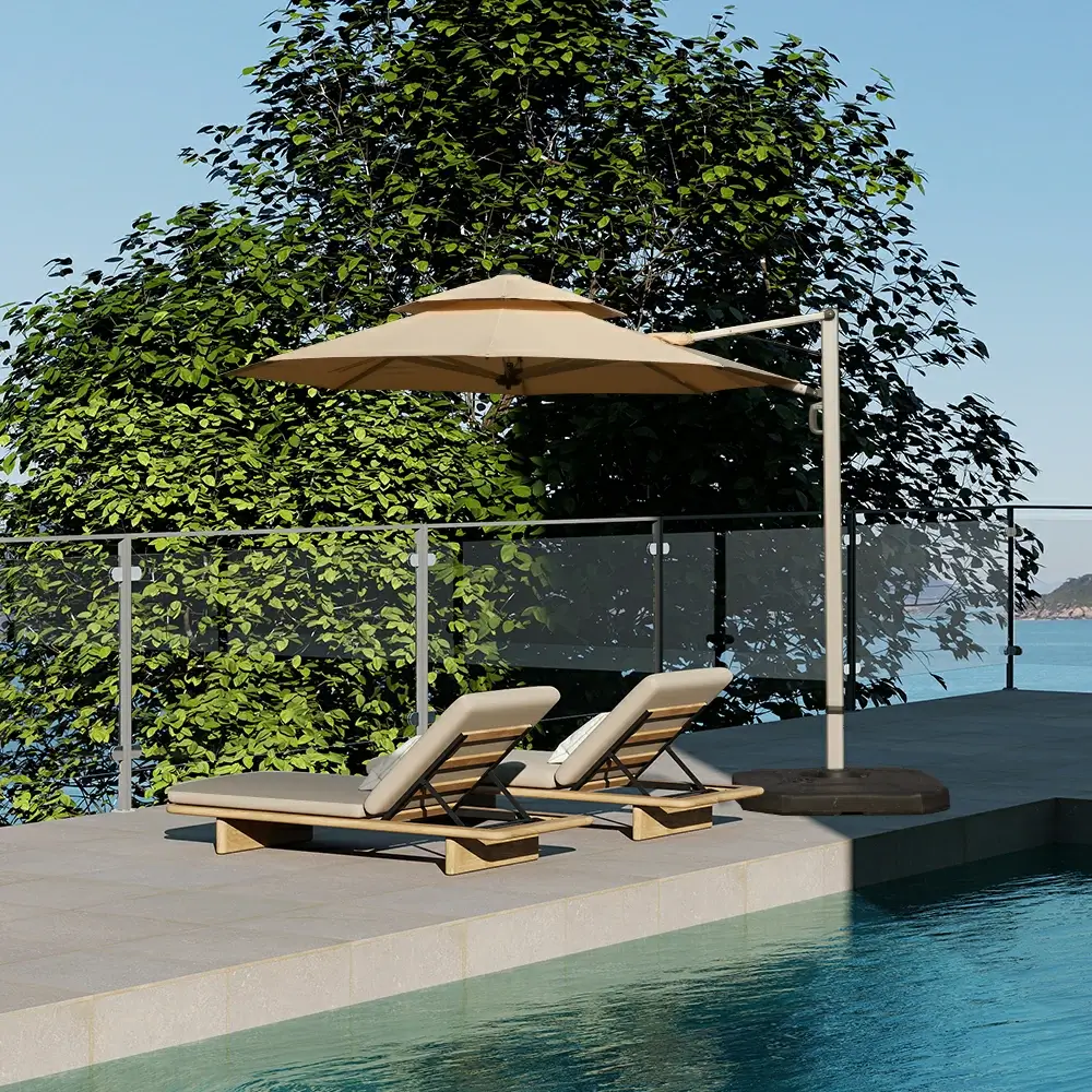 Cantilever Patio Umbrella - Double Top - Image 54