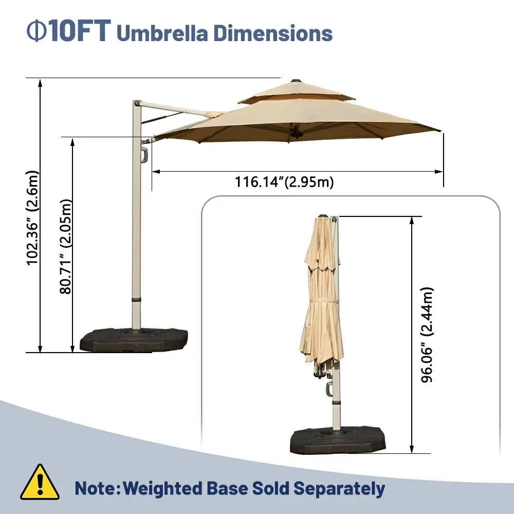 Cantilever Patio Umbrella - Double Top - Image 55