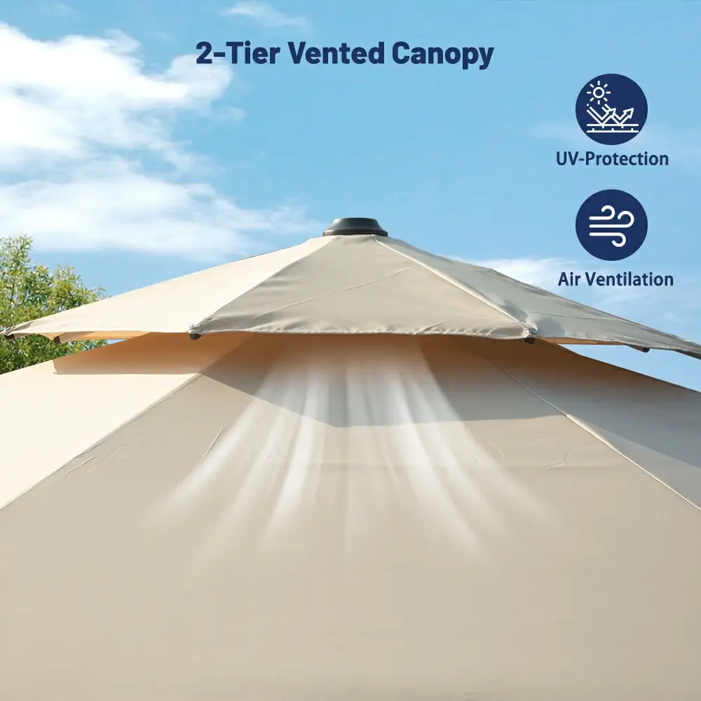 Cantilever Patio Umbrella - Double Top - Image 59