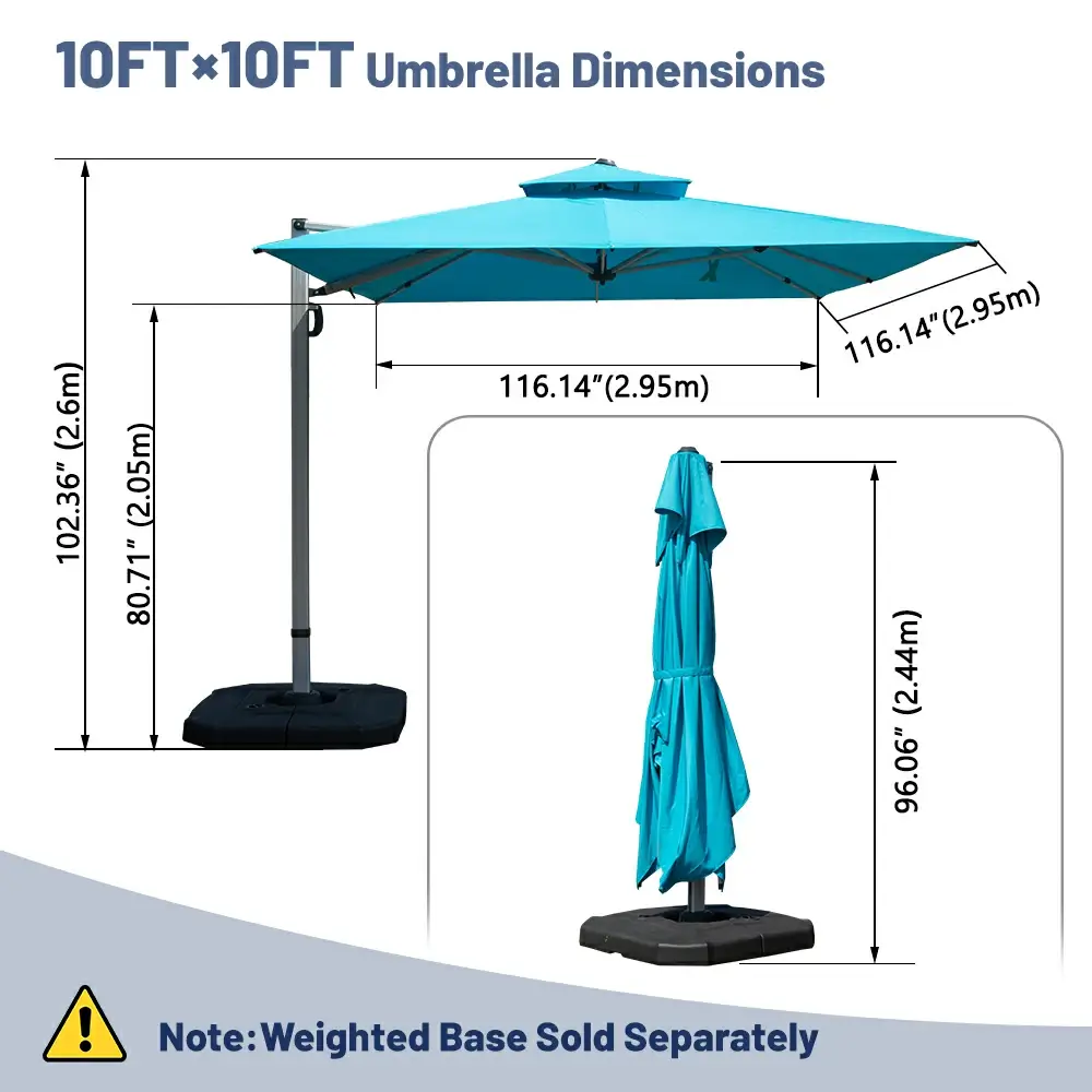 Cantilever Patio Umbrella - Double Top - Image 75