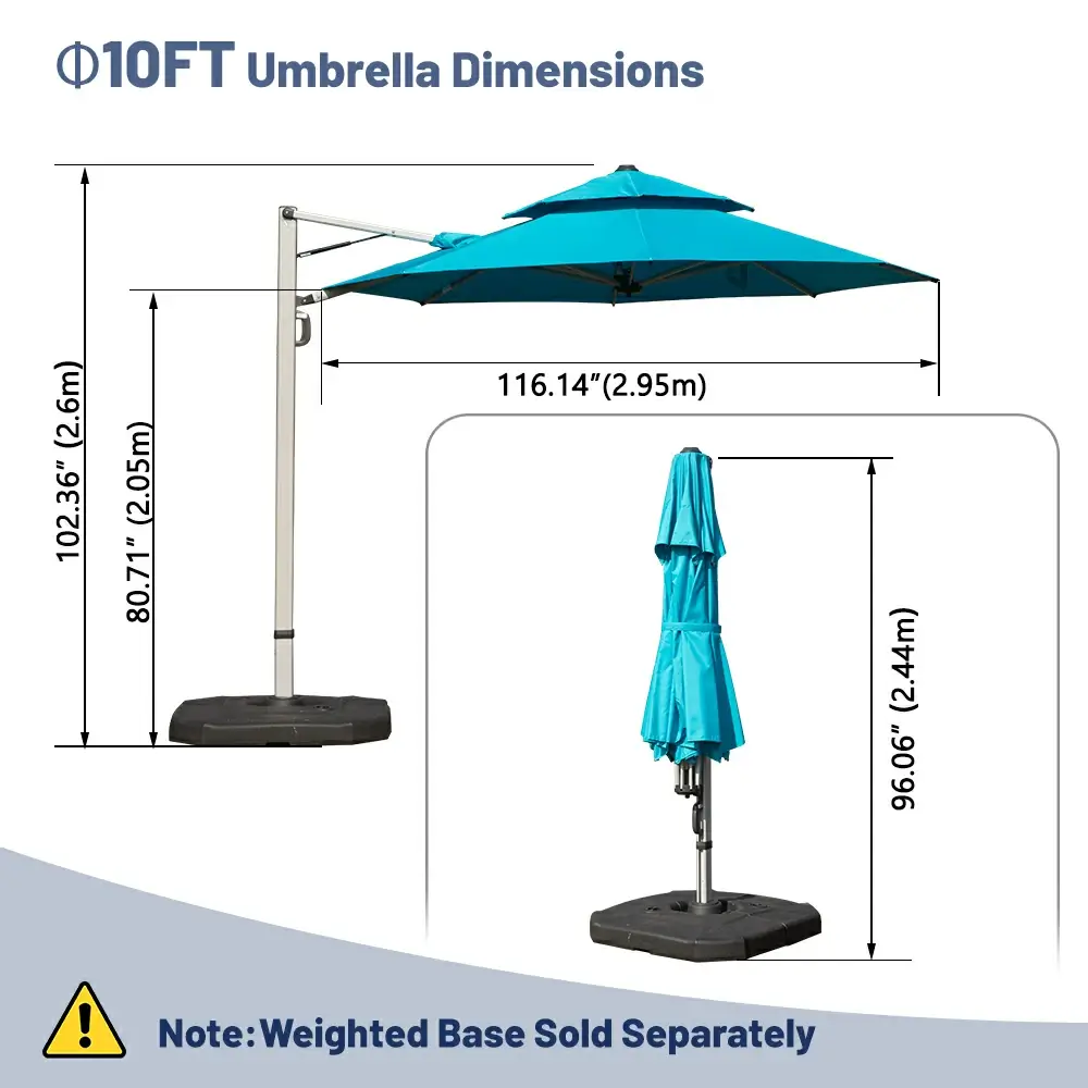 Cantilever Patio Umbrella - Double Top - Image 84