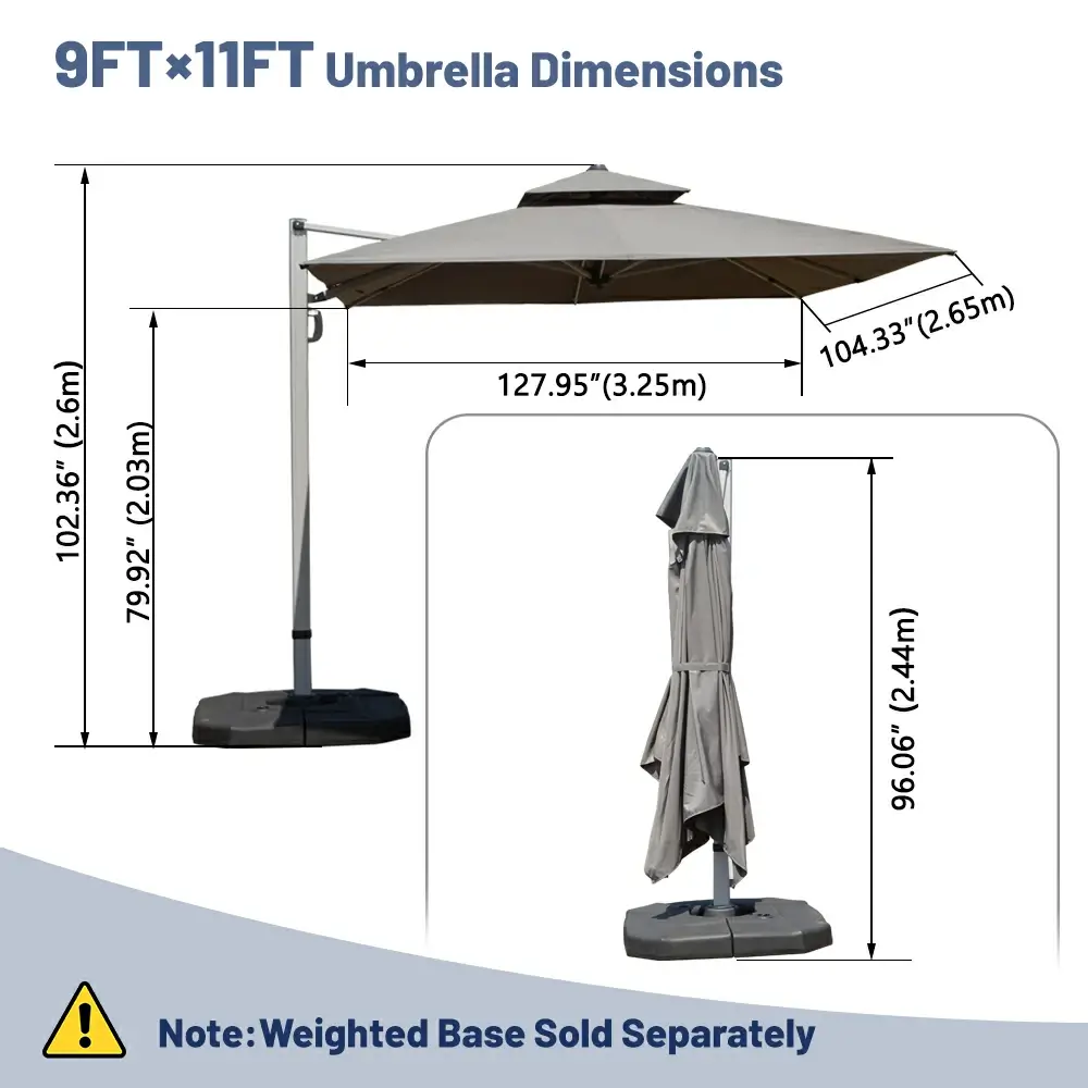 Cantilever Patio Umbrella - Double Top - Image 9