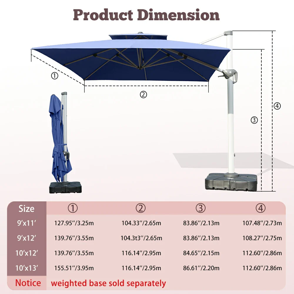 Cantilever Patio Umbrella - Rectangular - Image 30