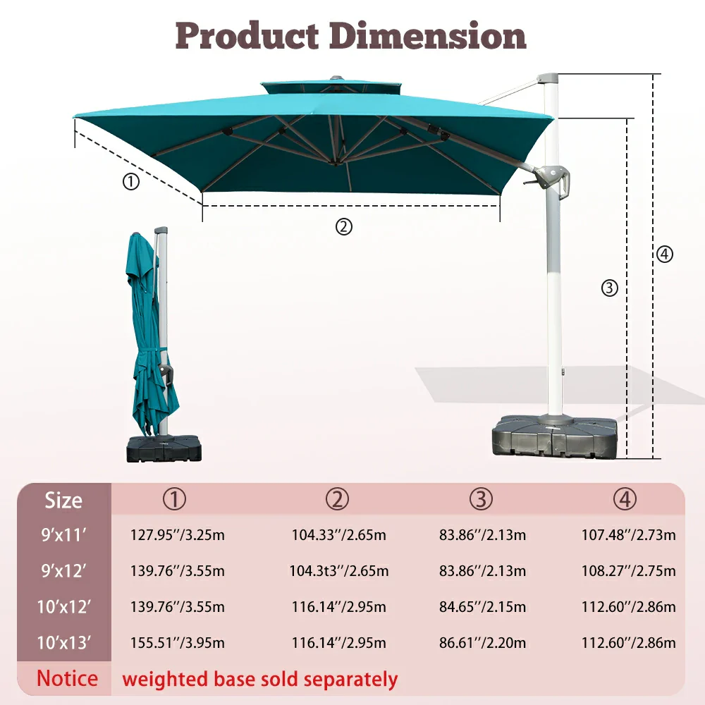 Cantilever Patio Umbrella - Rectangular - Image 50