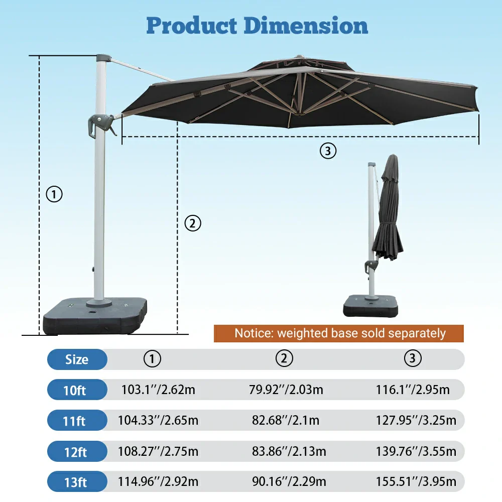 Cantilever Patio Umbrella - Round - Image 13