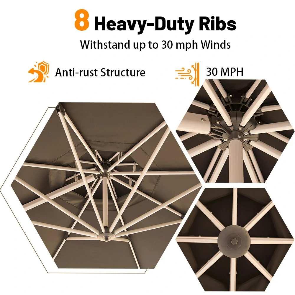 Cantilever Patio Umbrella - Round - Image 15