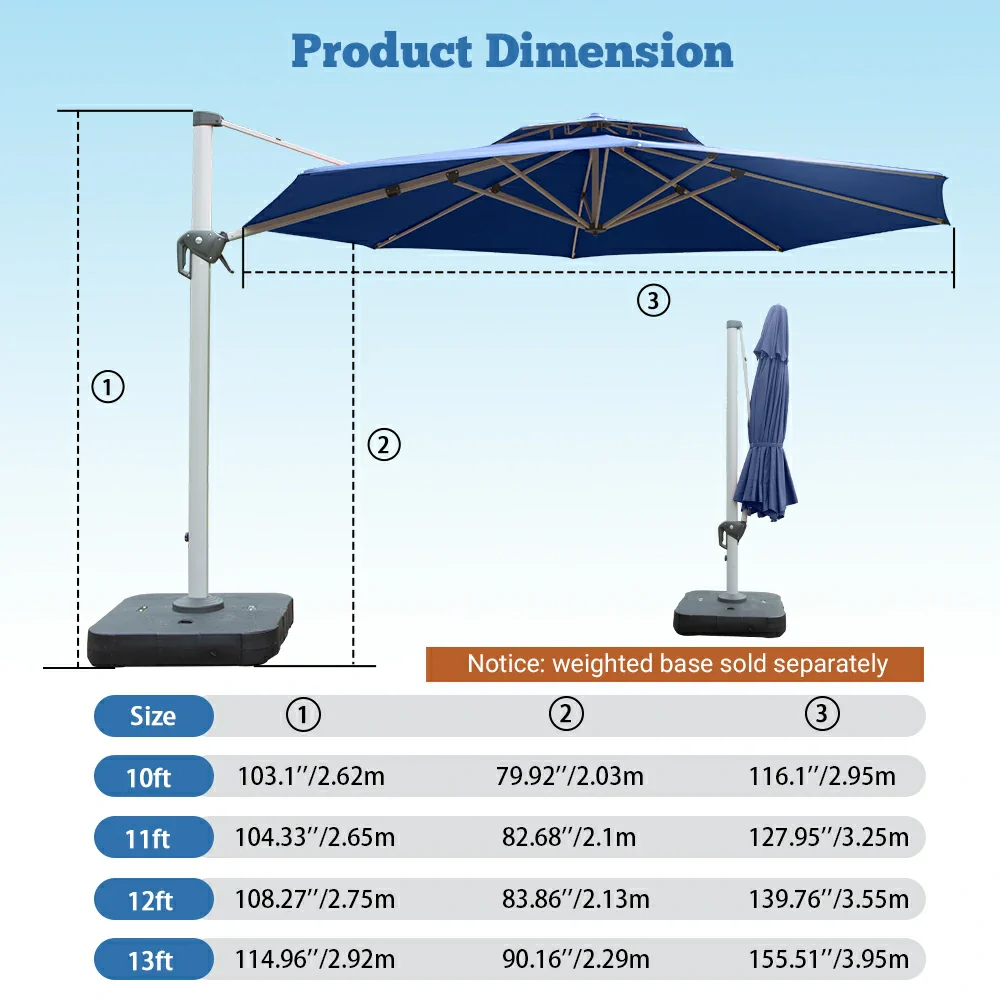 Cantilever Patio Umbrella - Round - Image 22
