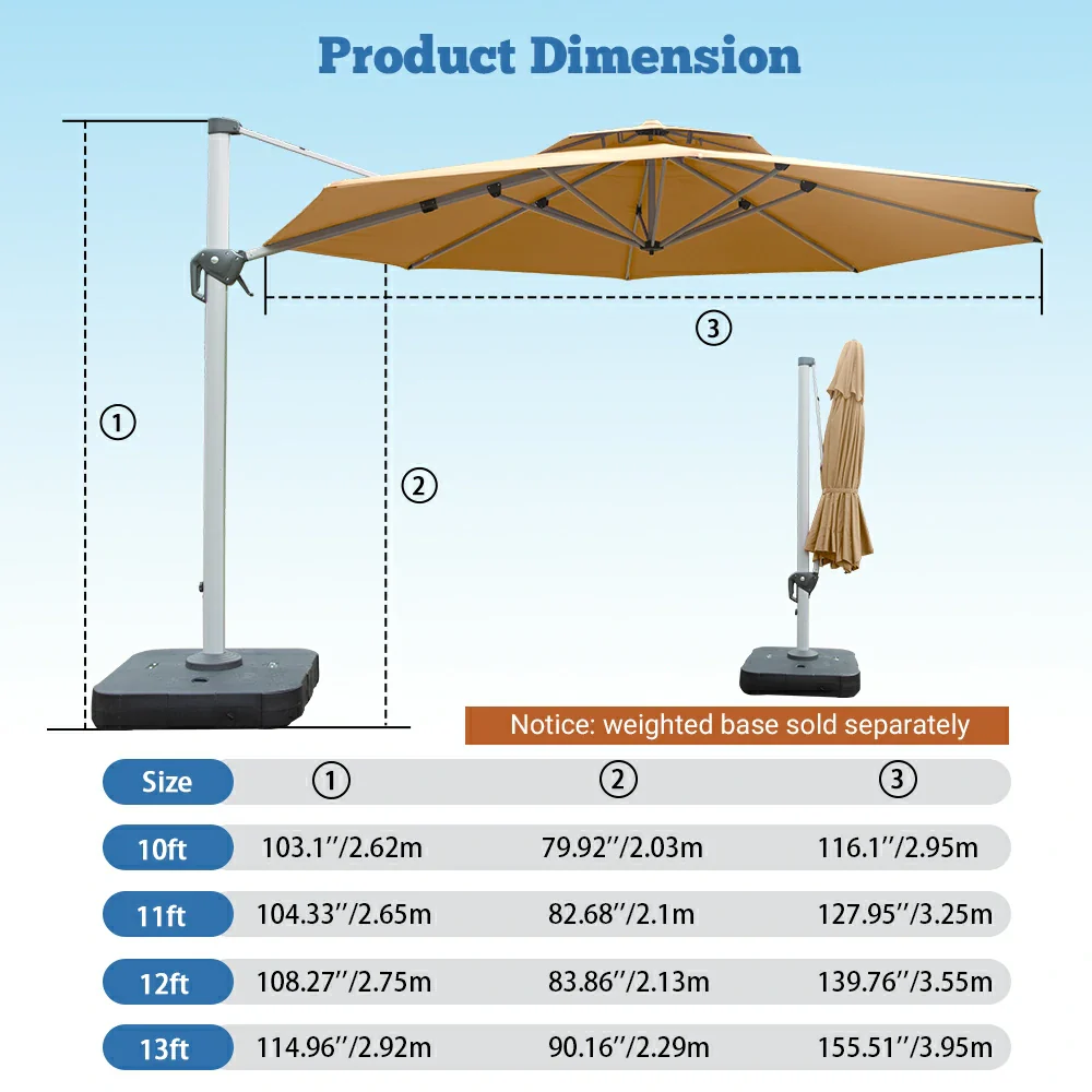 Cantilever Patio Umbrella - Round - Image 3
