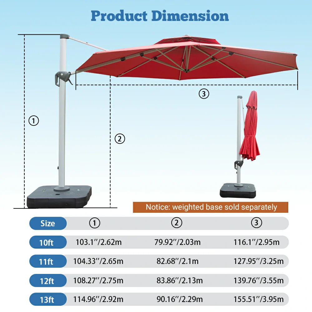 Cantilever Patio Umbrella - Round - Image 31