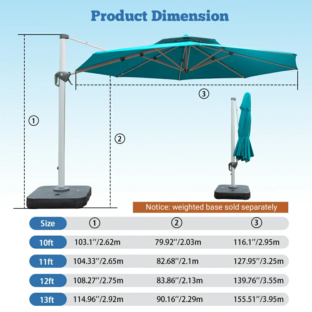 Cantilever Patio Umbrella - Round - Image 40
