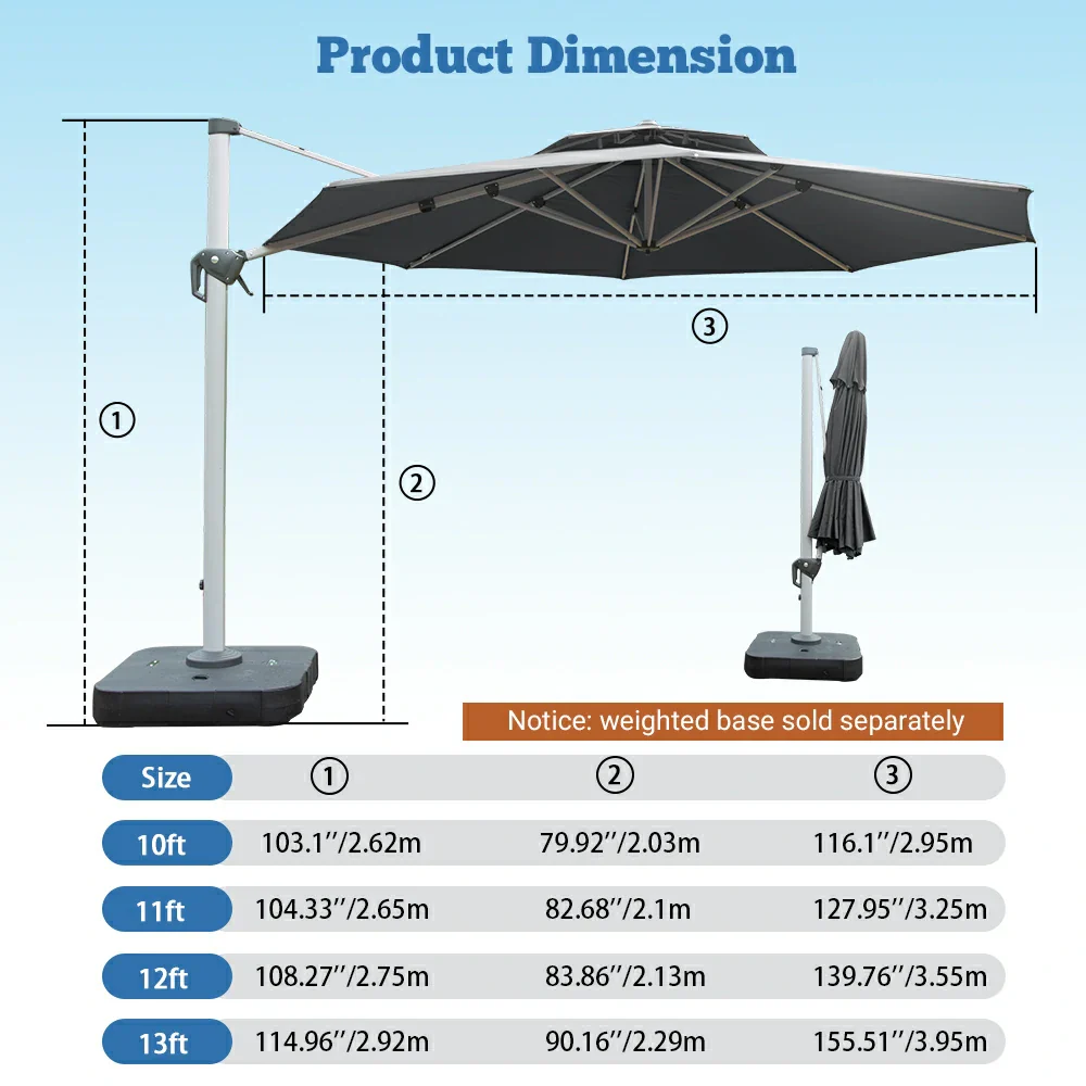 Cantilever Patio Umbrella - Round - Image 60