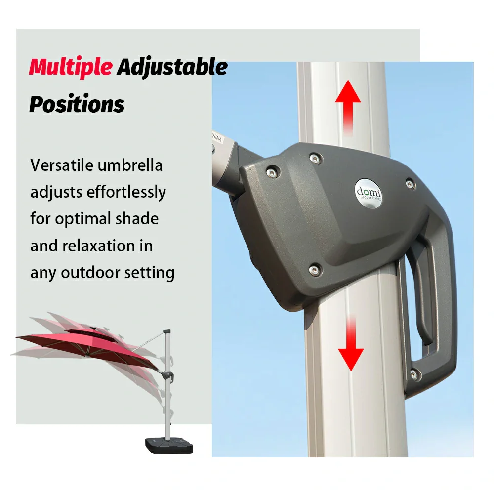 Cantilever Patio Umbrella with Solar Lights - Round - Image 20