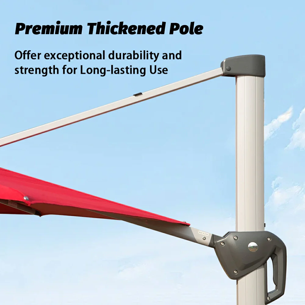 Cantilever Patio Umbrella with Solar Lights - Round - Image 22