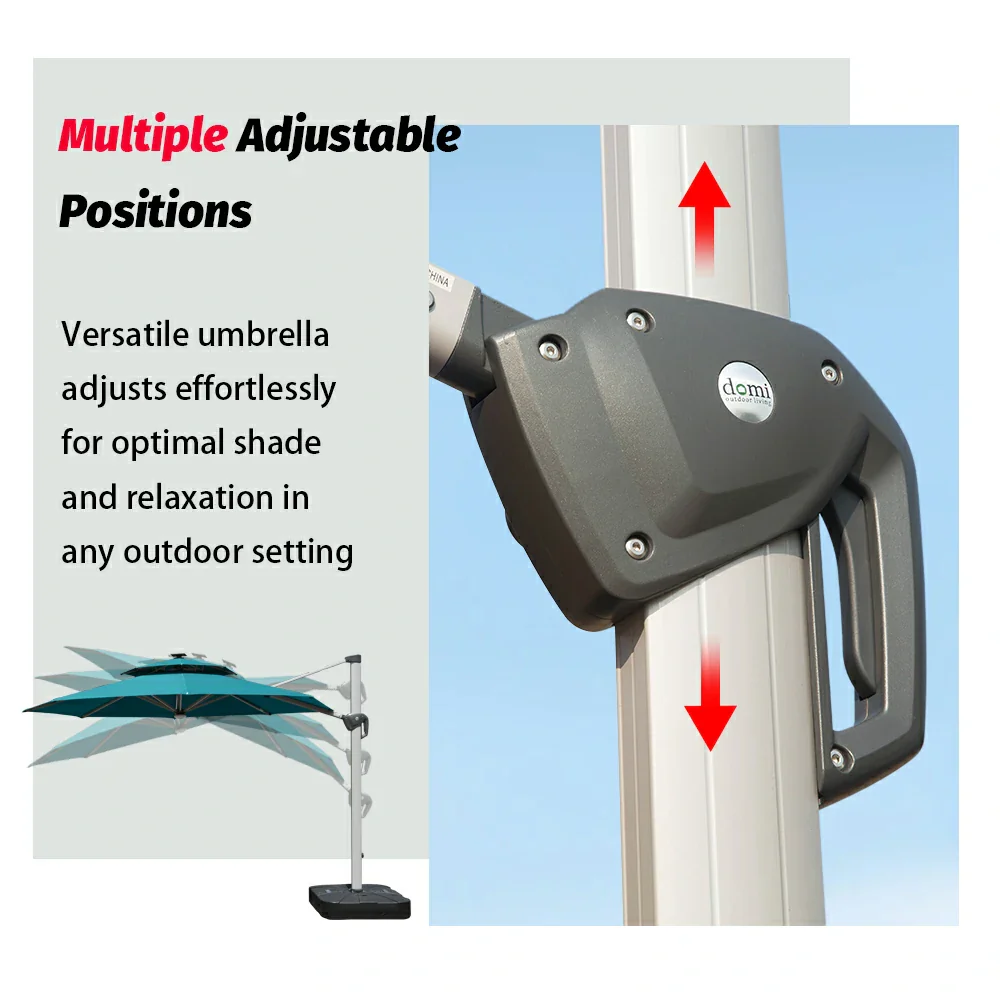 Cantilever Patio Umbrella with Solar Lights - Round - Image 31