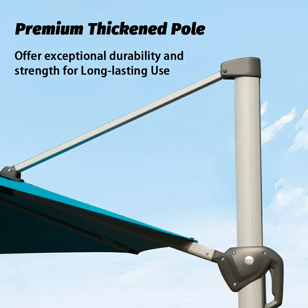 Cantilever Patio Umbrella with Solar Lights - Round - Image 33
