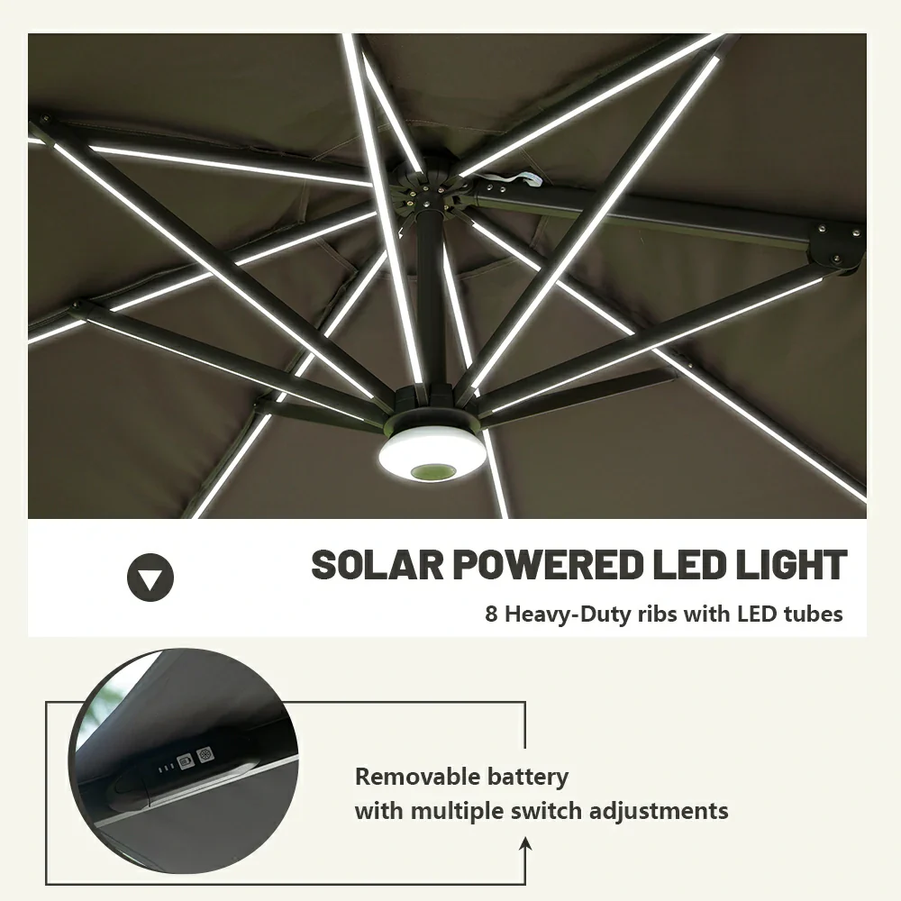 Cantilever Umbrella with Lights - Single Top - Image 15