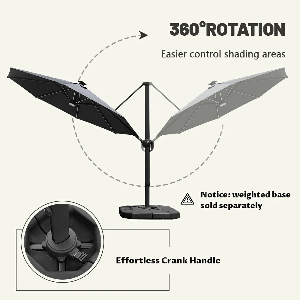 Cantilever Umbrella with Lights - Single Top - Image 16