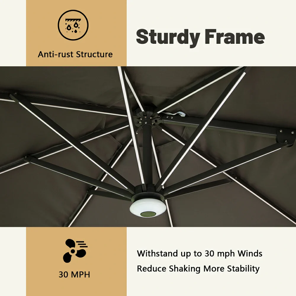 Cantilever Umbrella with Lights - Single Top - Image 18