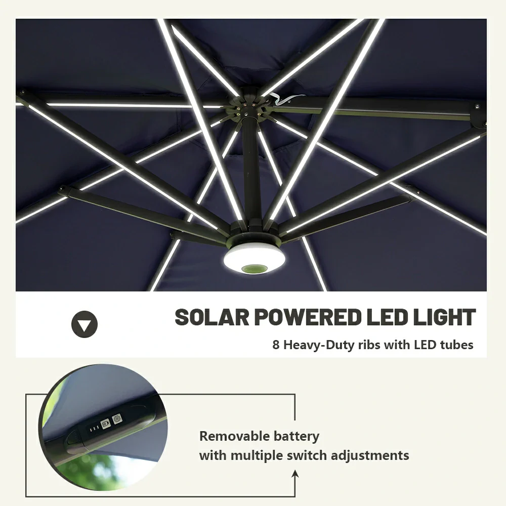 Cantilever Umbrella with Lights - Single Top - Image 25