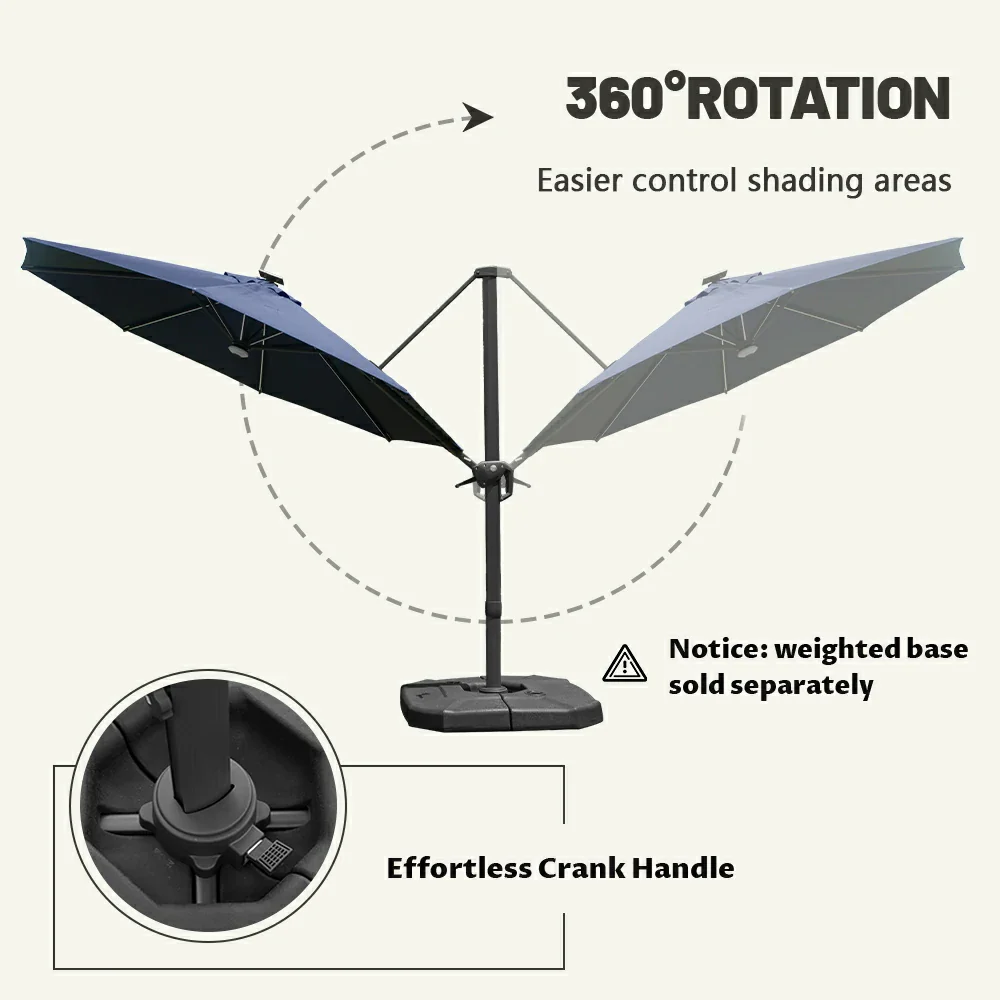 Cantilever Umbrella with Lights - Single Top - Image 26
