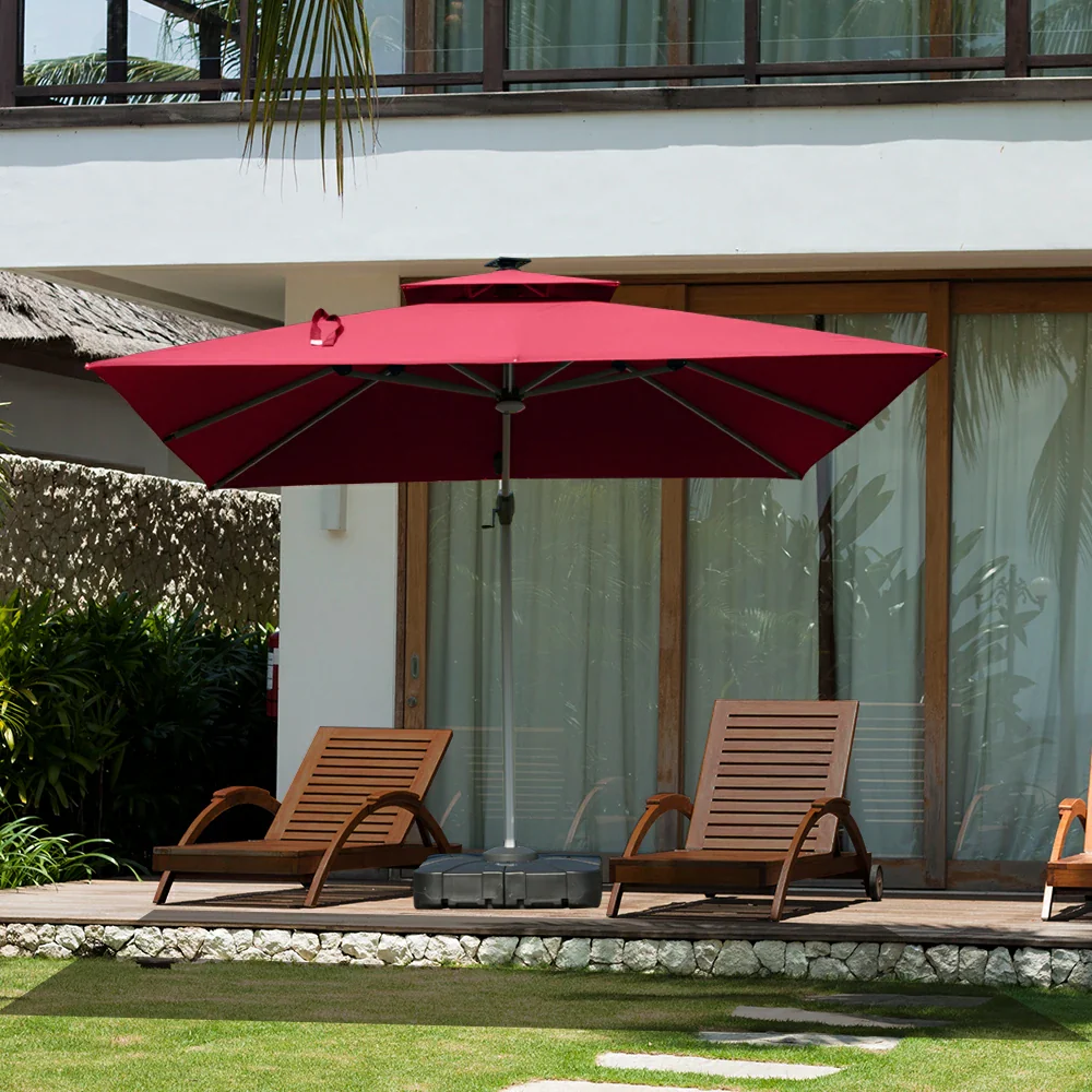 Cantilever Umbrella with Solar Lights - Square - Image 13