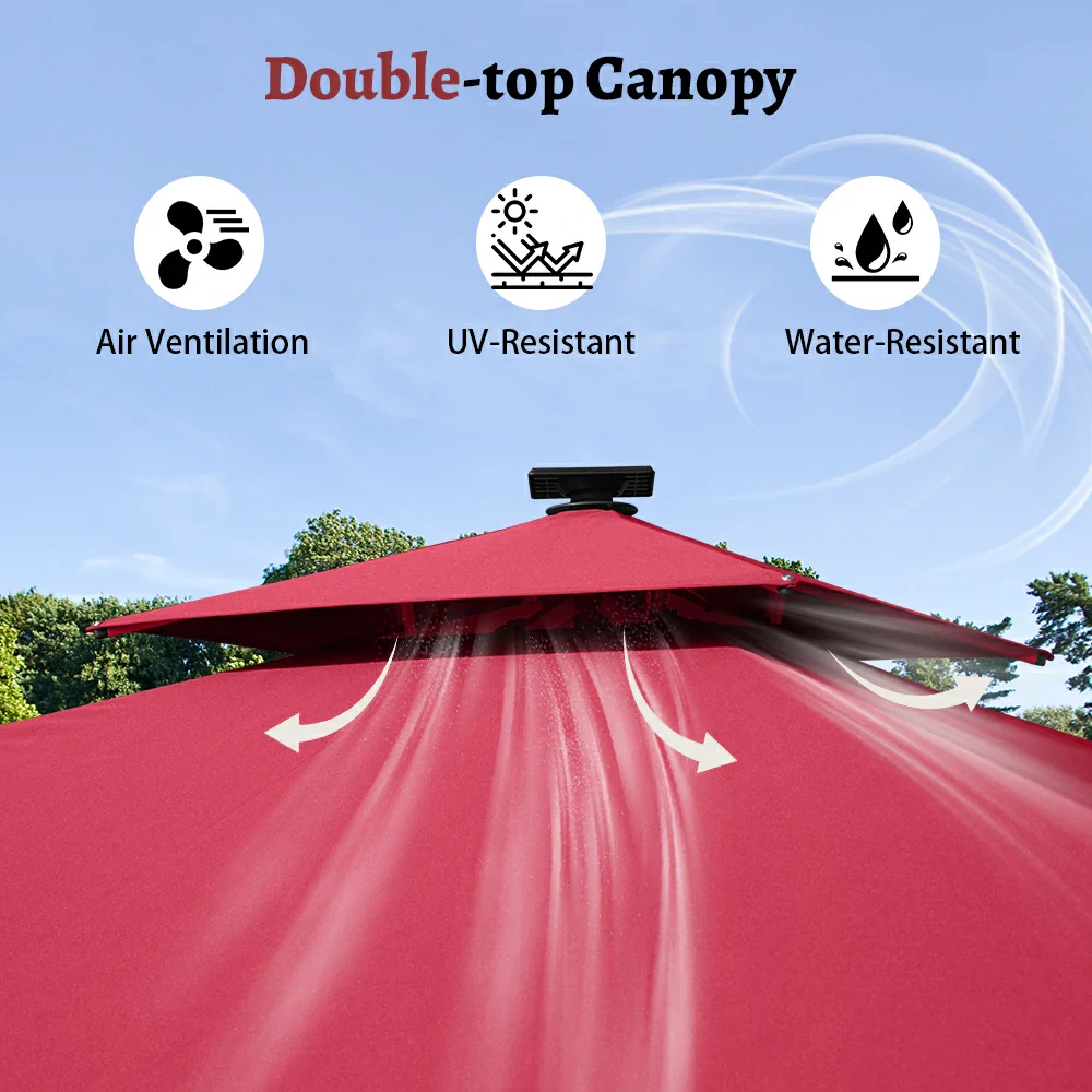 Cantilever Umbrella with Solar Lights - Square - Image 21
