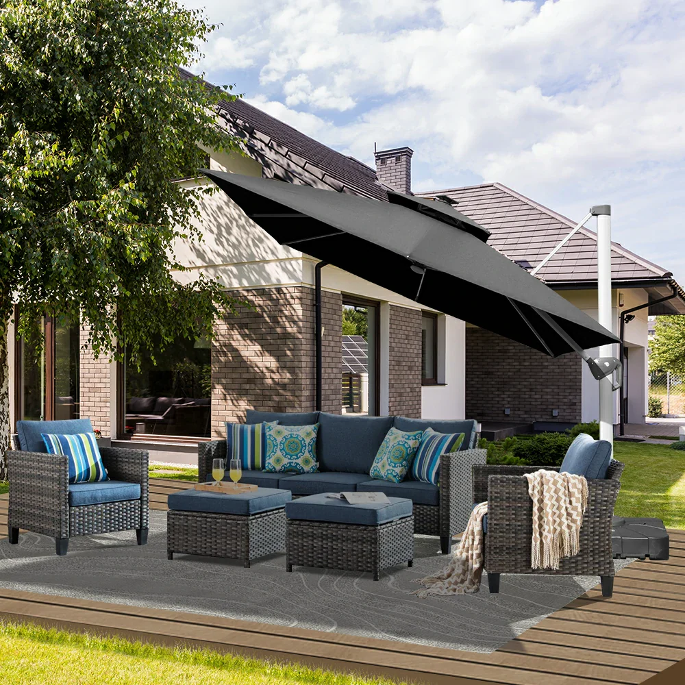 Cantilever Umbrella with Solar Lights - Square - Image 24