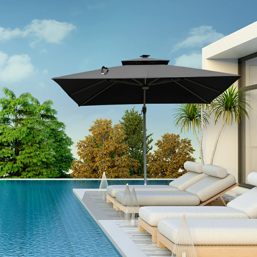 Cantilever Umbrella with Solar Lights - Square - Image 34