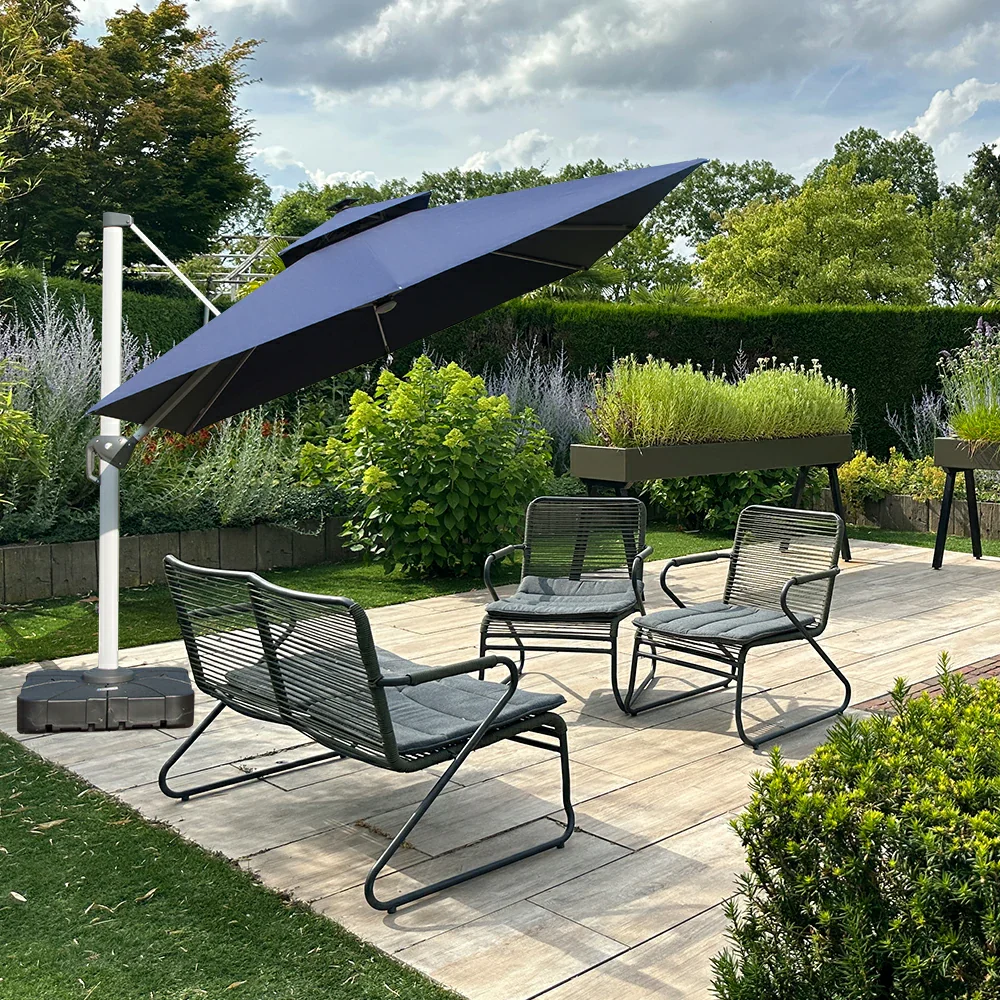 Cantilever Umbrella with Solar Lights - Square - Image 35