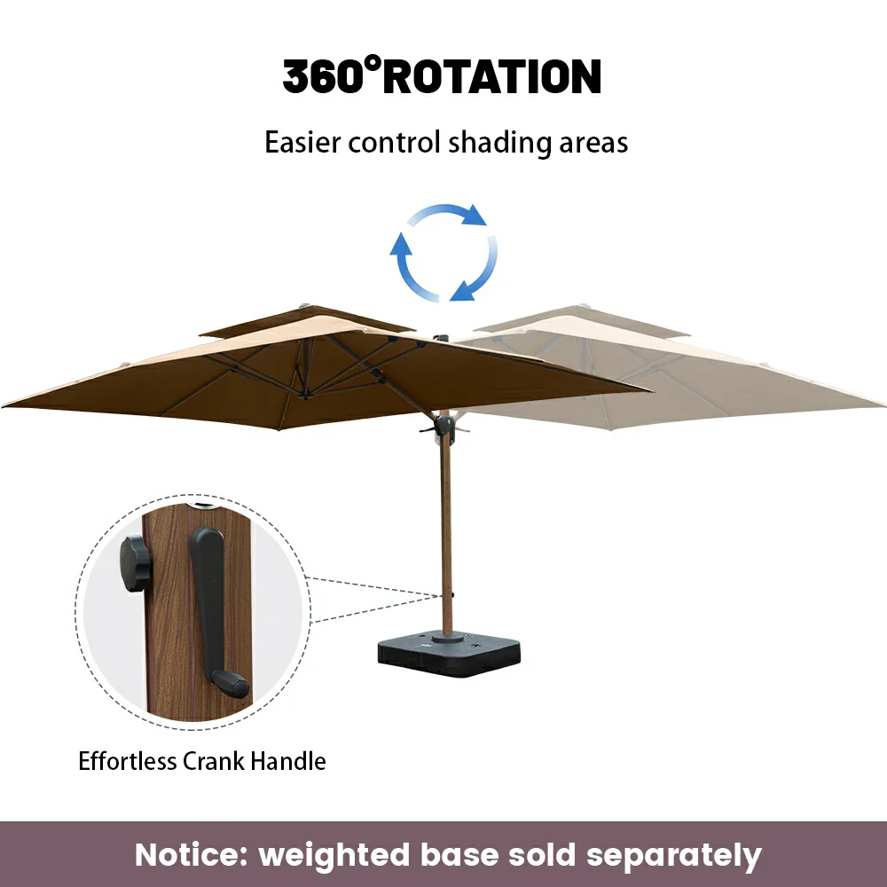 Cantilever Umbrella Wood Grain- Rectangular - Image 13