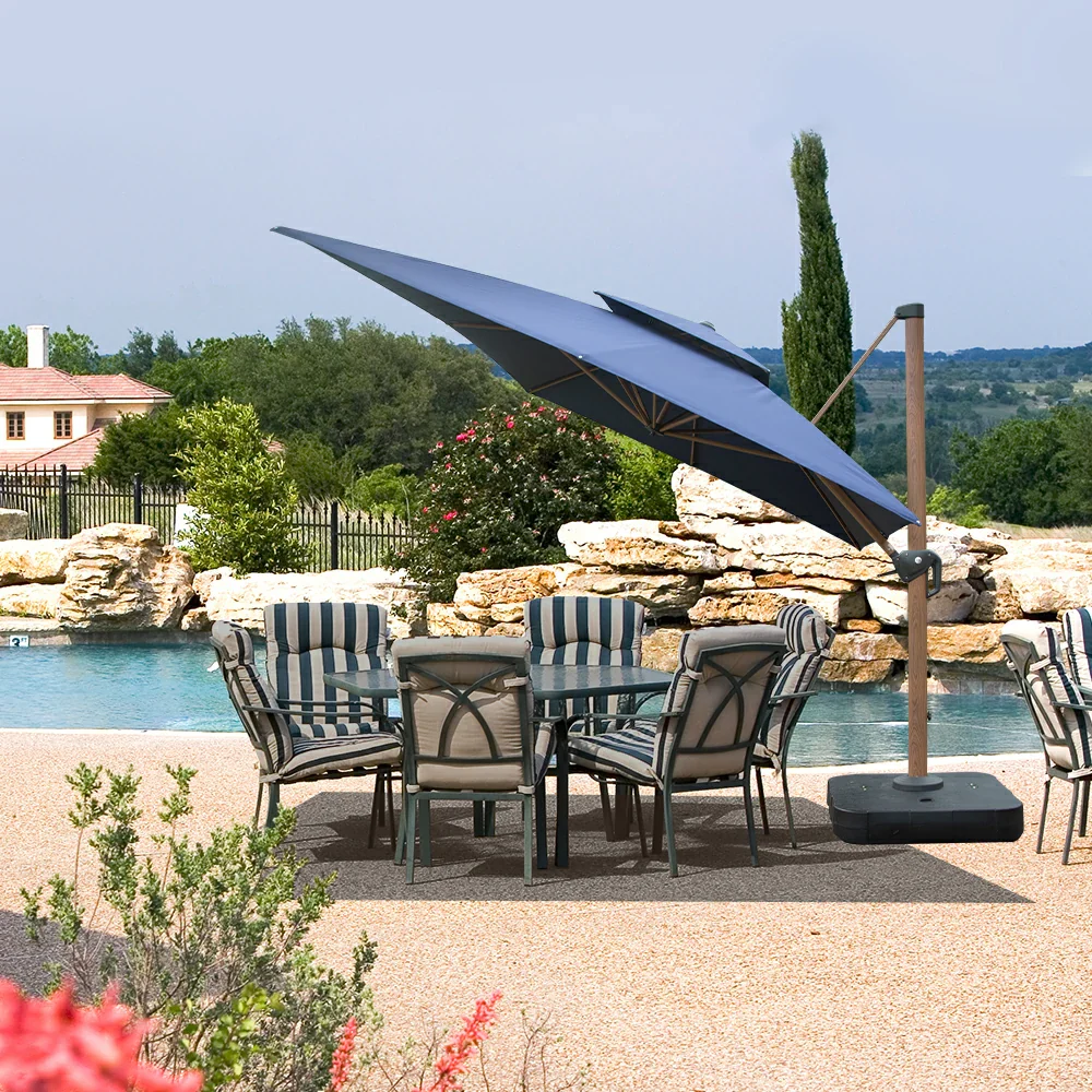 Cantilever Umbrella Wood Grain- Rectangular - Image 19