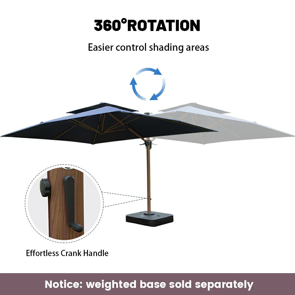 Cantilever Umbrella Wood Grain- Rectangular - Image 23