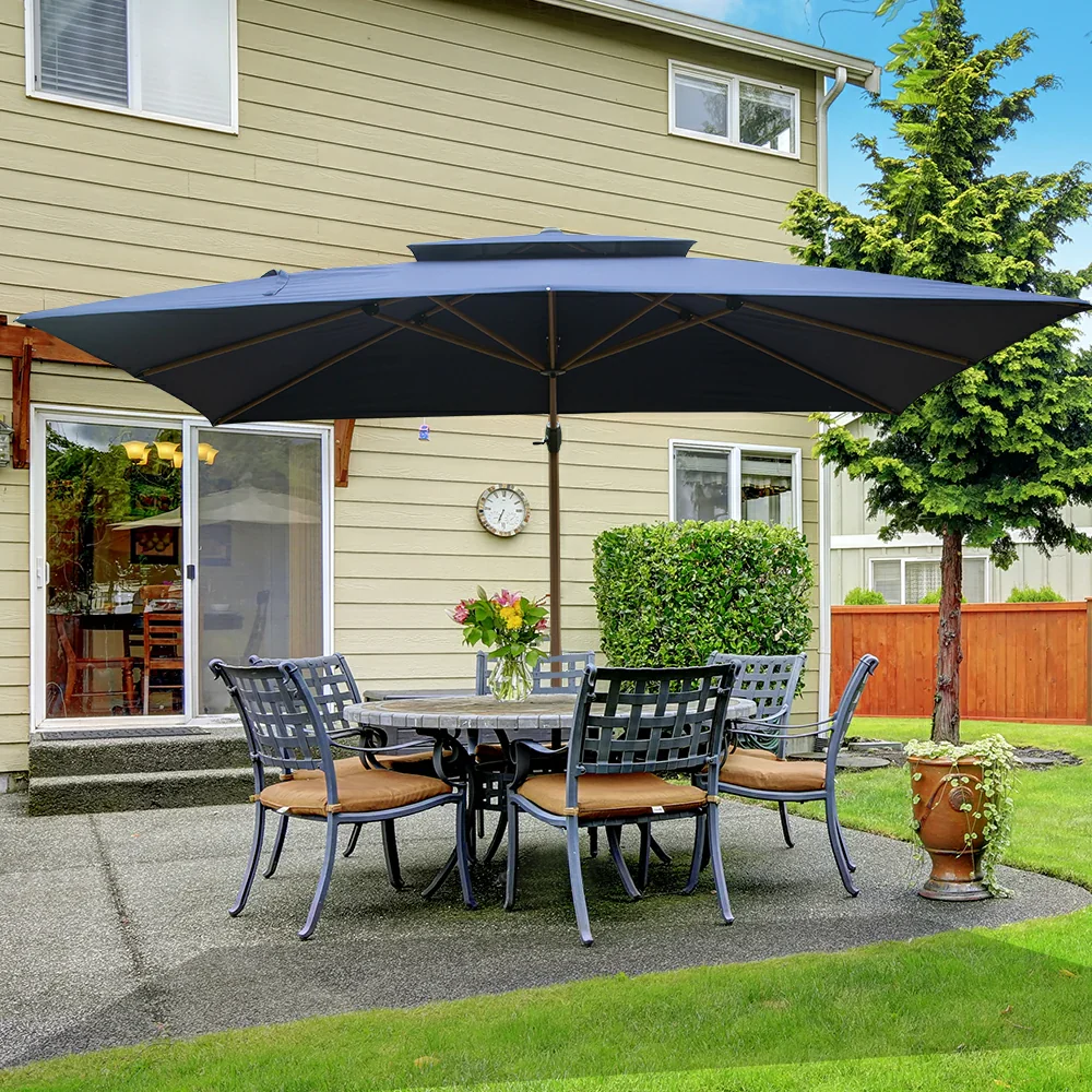 Cantilever Umbrella Wood Grain- Rectangular - Image 27
